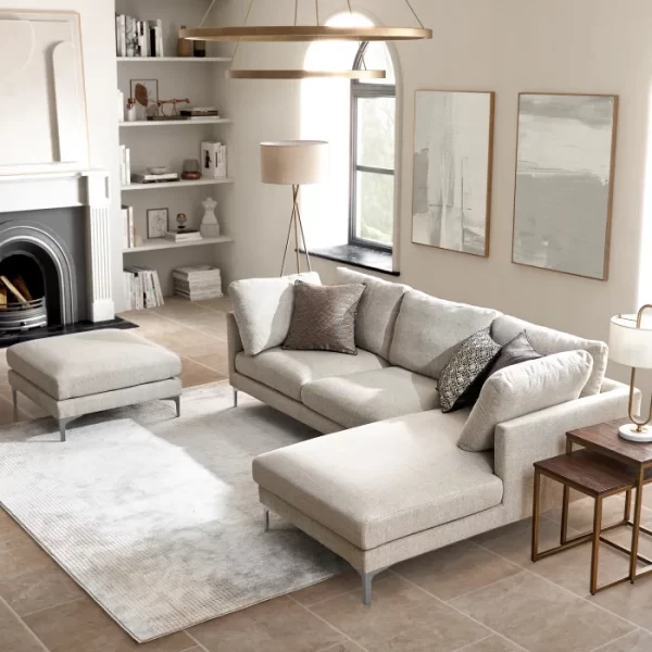 Adams Chaise Sectional Sofa with Ottoman - Image 7