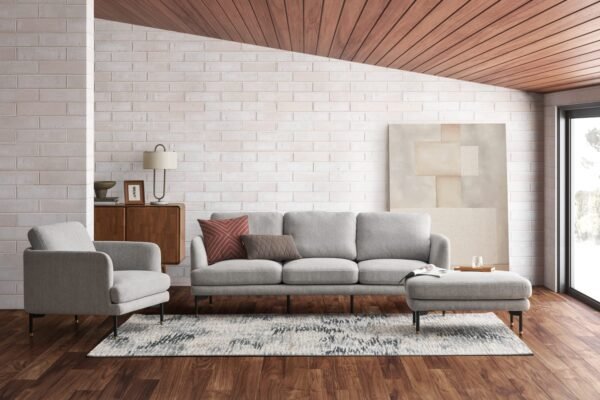 Pebble Sofa with Ottoman - Image 9
