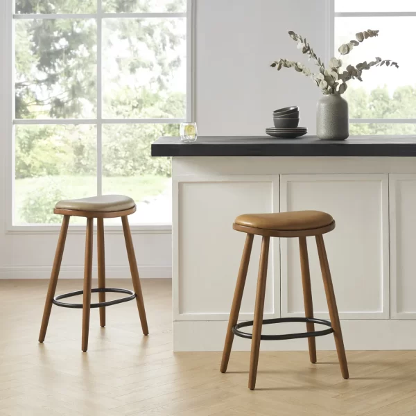 Abel Leather Counter Stool - Image 3
