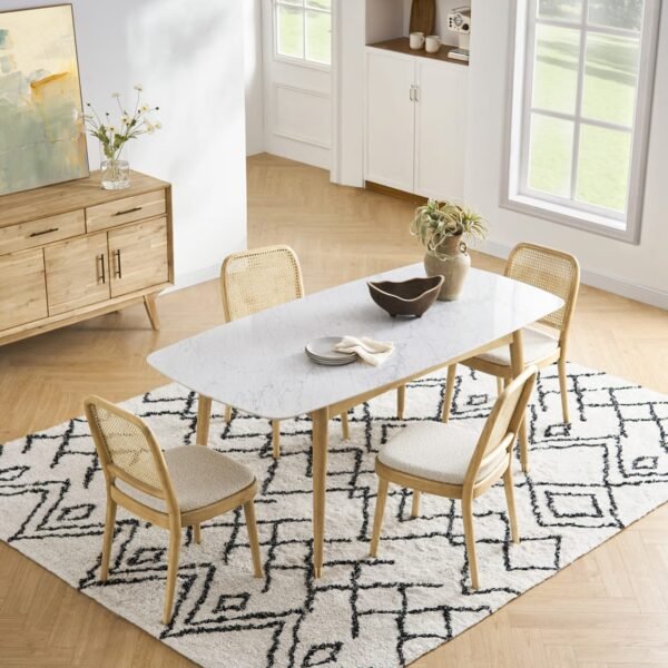 Kelsey Marble Dining Table, White Wash - Image 2