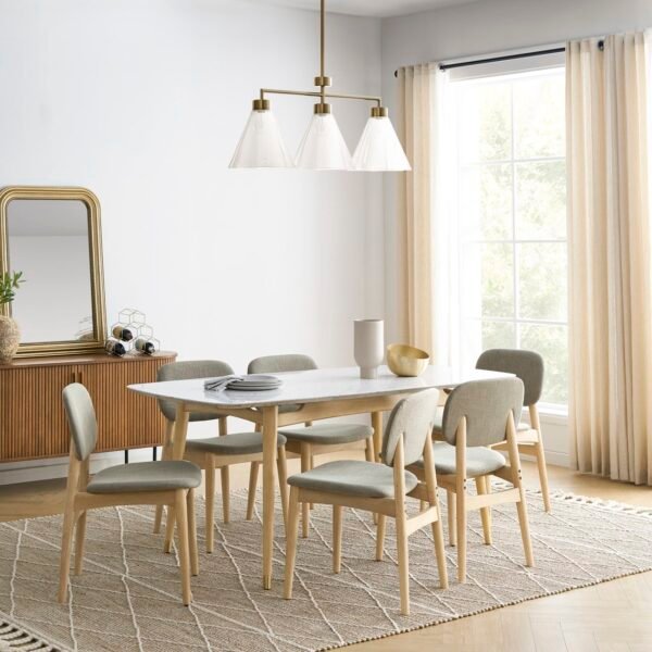 Kelsey Marble Dining Table, White Wash - Image 5
