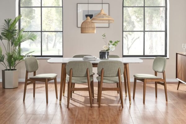 Kelsey Marble Dining Table, Walnut Stain - Image 8