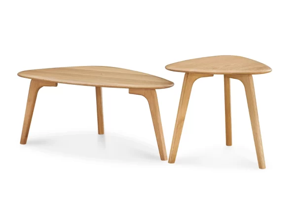 Vincent Modern Coffee Table Set - Oak - Image 4