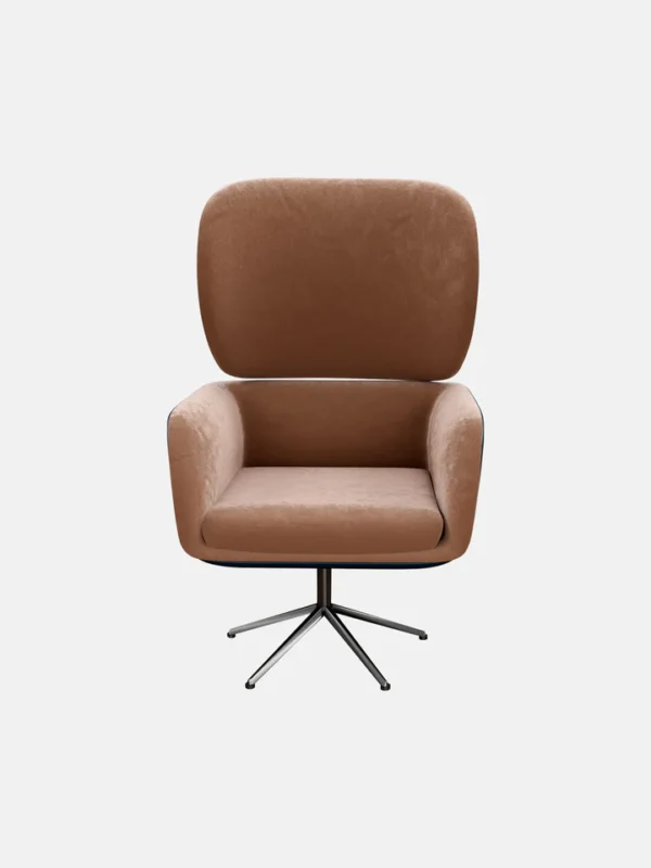 Luxurious Brown Vegan Leather Office Chair
