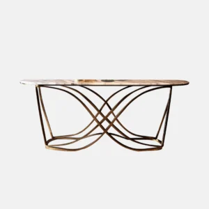 Luxurious Marble and Metal Console