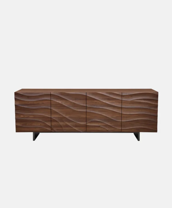 Wavy Walnut Wood Cabinet