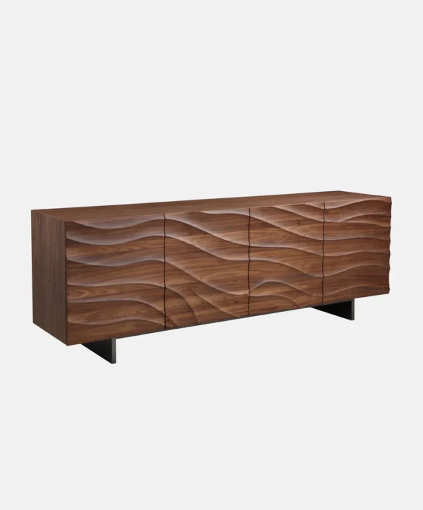 Wavy Walnut Wood Cabinet - Image 2