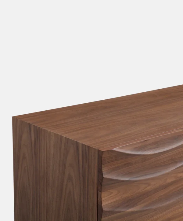 Wavy Walnut Wood Cabinet - Image 3