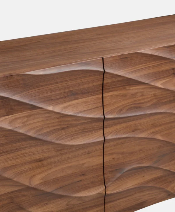 Wavy Walnut Wood Cabinet - Image 4