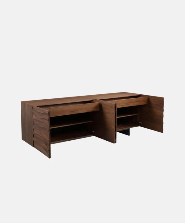 Wavy Walnut Wood Cabinet - Image 6