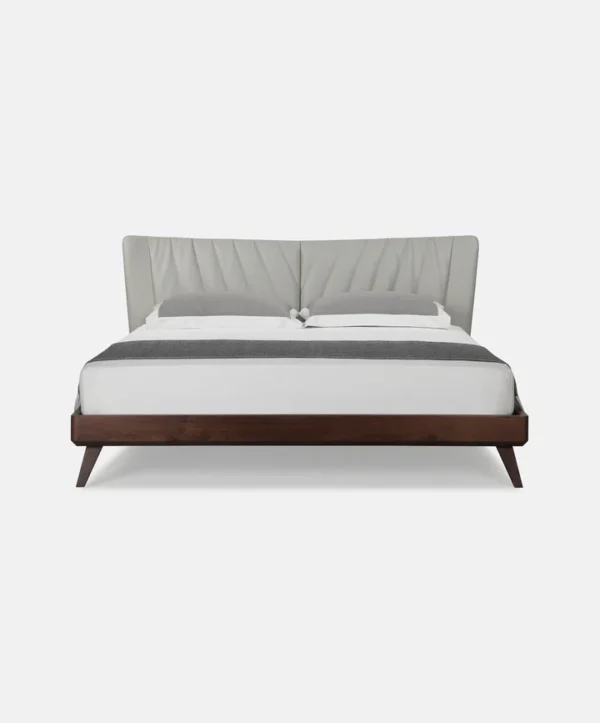 Grey Vegan Leather Bed