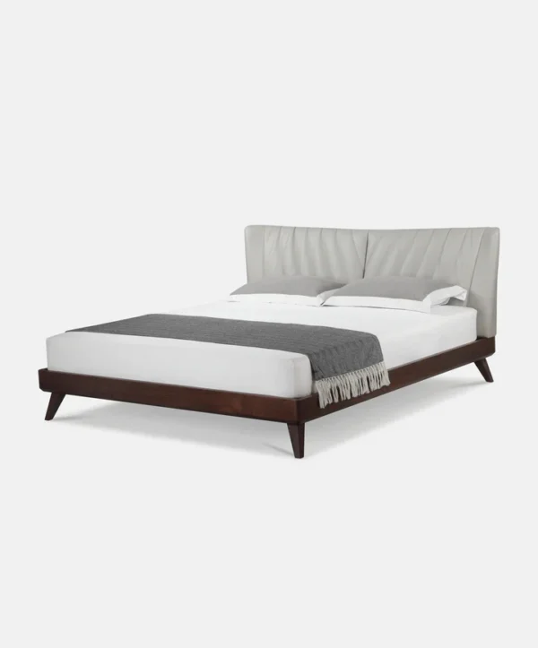 Grey Vegan Leather Bed - Image 2