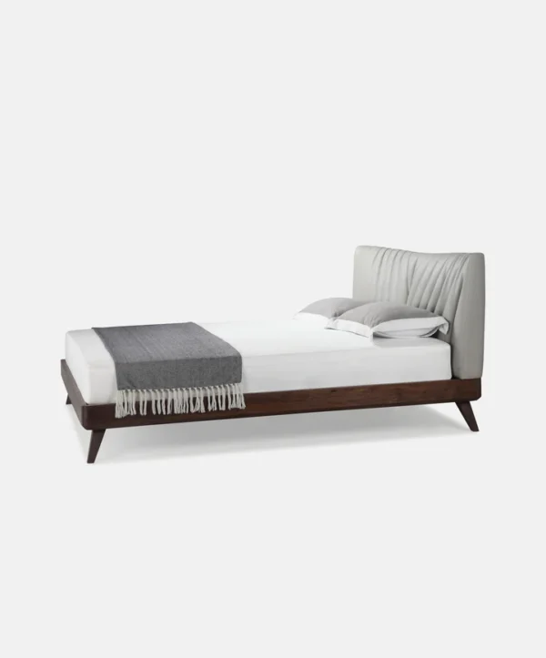 Grey Vegan Leather Bed - Image 4