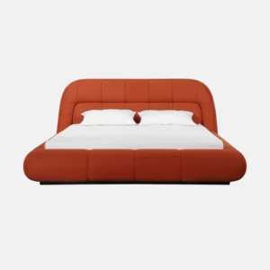 Orange Grid-patterned Bed