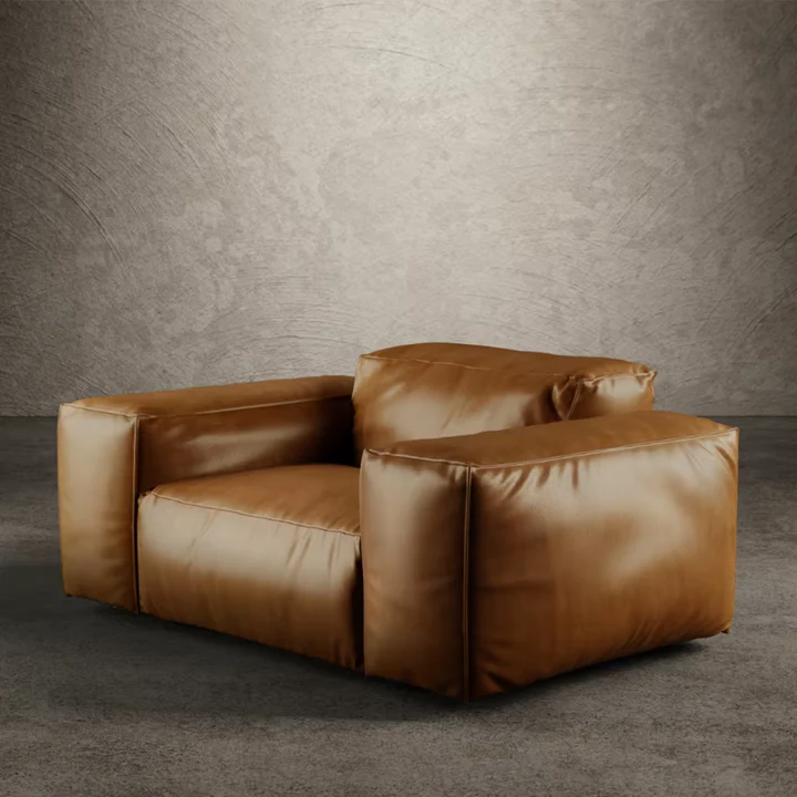 Rencontre moi armchair leather brown - Image 4