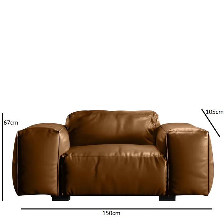 Rencontre moi armchair leather brown - Image 7