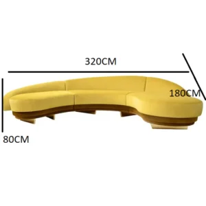 Alternative view of sole curved sofa
