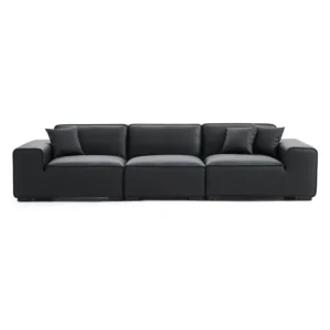 Premium Black Leather Sofa Modern Elegance Redefined