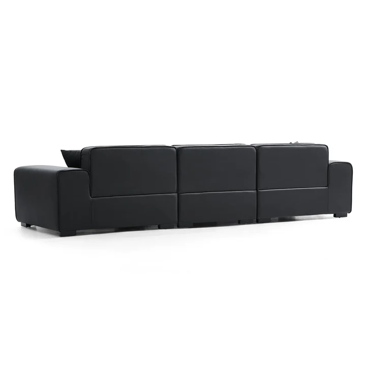 Premium Black Leather Sofa Modern Elegance Redefined - Image 5
