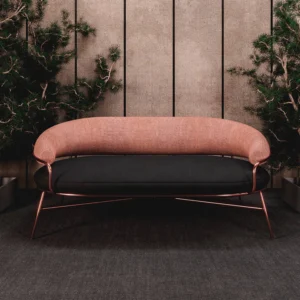 Circular metal chair with sofa