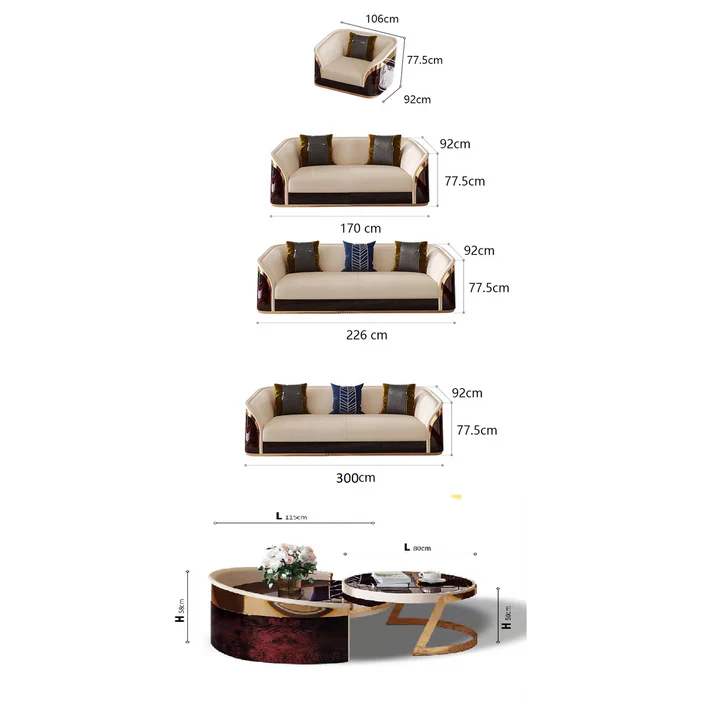 Norano Luxury Sofa Set - Image 11