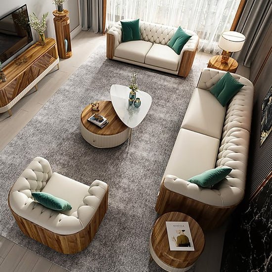 Elysees 3 Piece Leather Sofa Set - Image 4