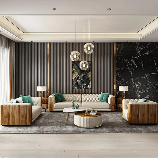 Elysees 3 Piece Leather Sofa Set - Image 5