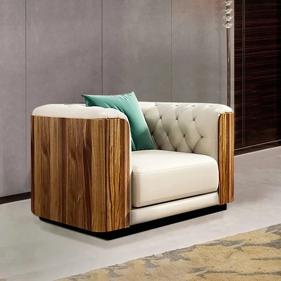 Elysees 3 Piece Leather Sofa Set - Image 6