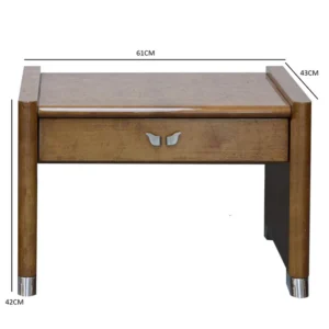 Alternative view of Vintage goatskin bedside table