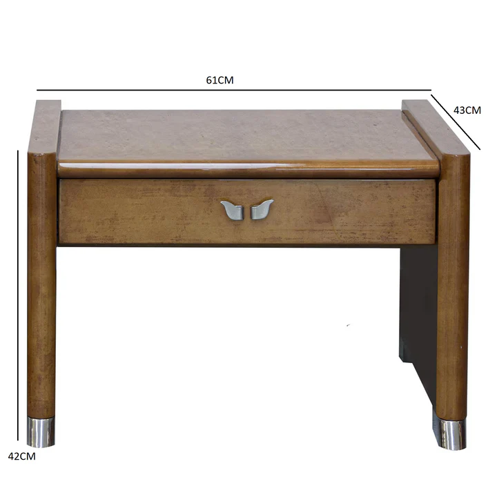 Vintage goatskin bedside table - Image 2