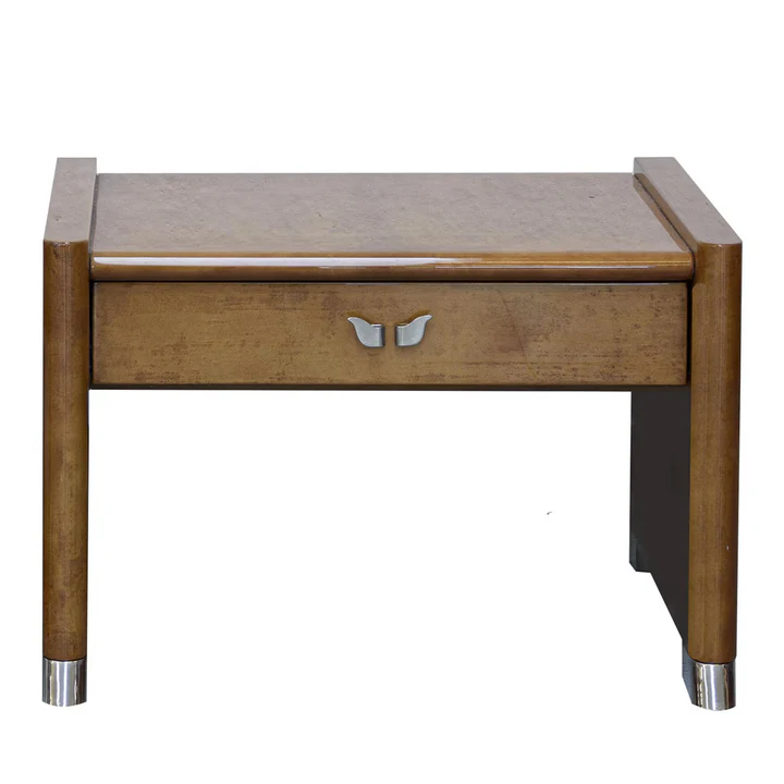 Vintage goatskin bedside table