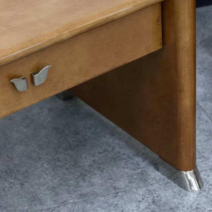 Vintage goatskin bedside table - Image 3