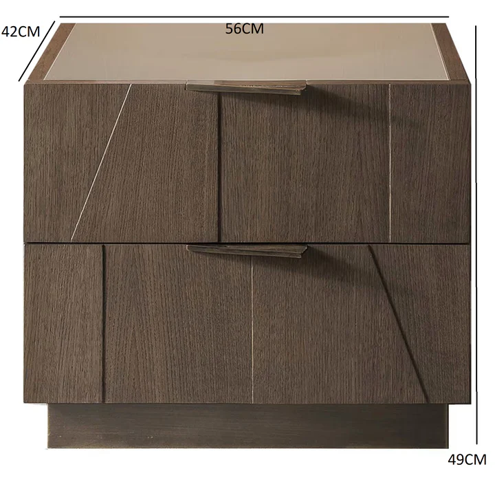 Slash nightstand with glass top - Image 3