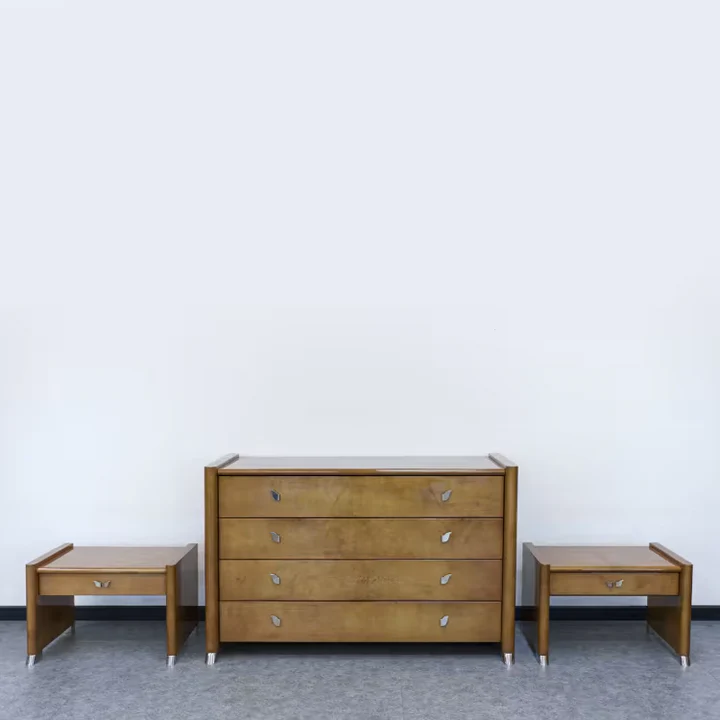 Vintage goatskin bedside table - Image 4