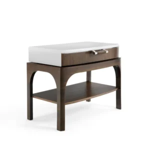 Alternative view of Canaletto walnut bedside table