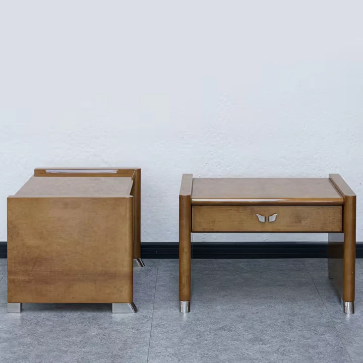 Vintage goatskin bedside table - Image 5