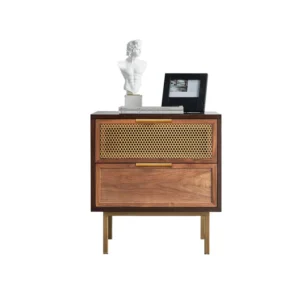 Sleek Metal-Leg Nightstand