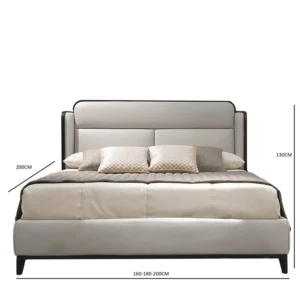 Alternative view of Grey leather bed
