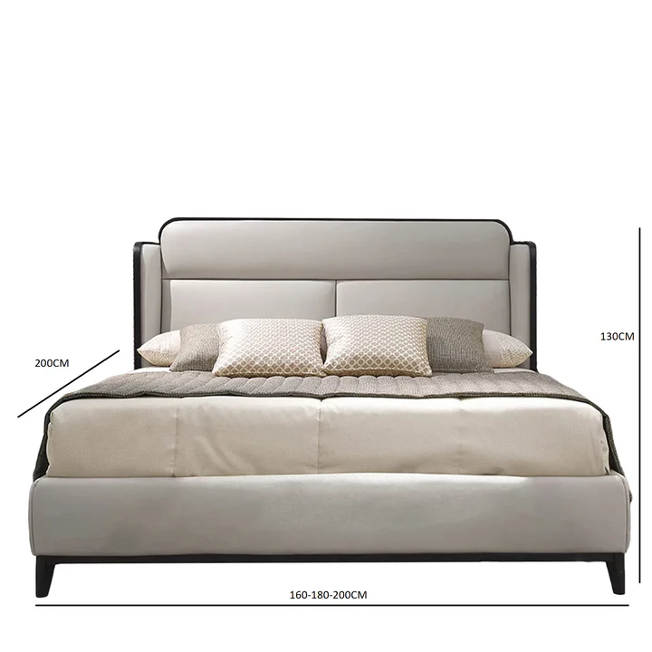Grey leather bed - Image 2